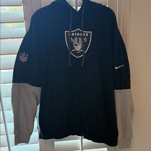 Nike Black and Gray Men's Hoodie with Team Logo